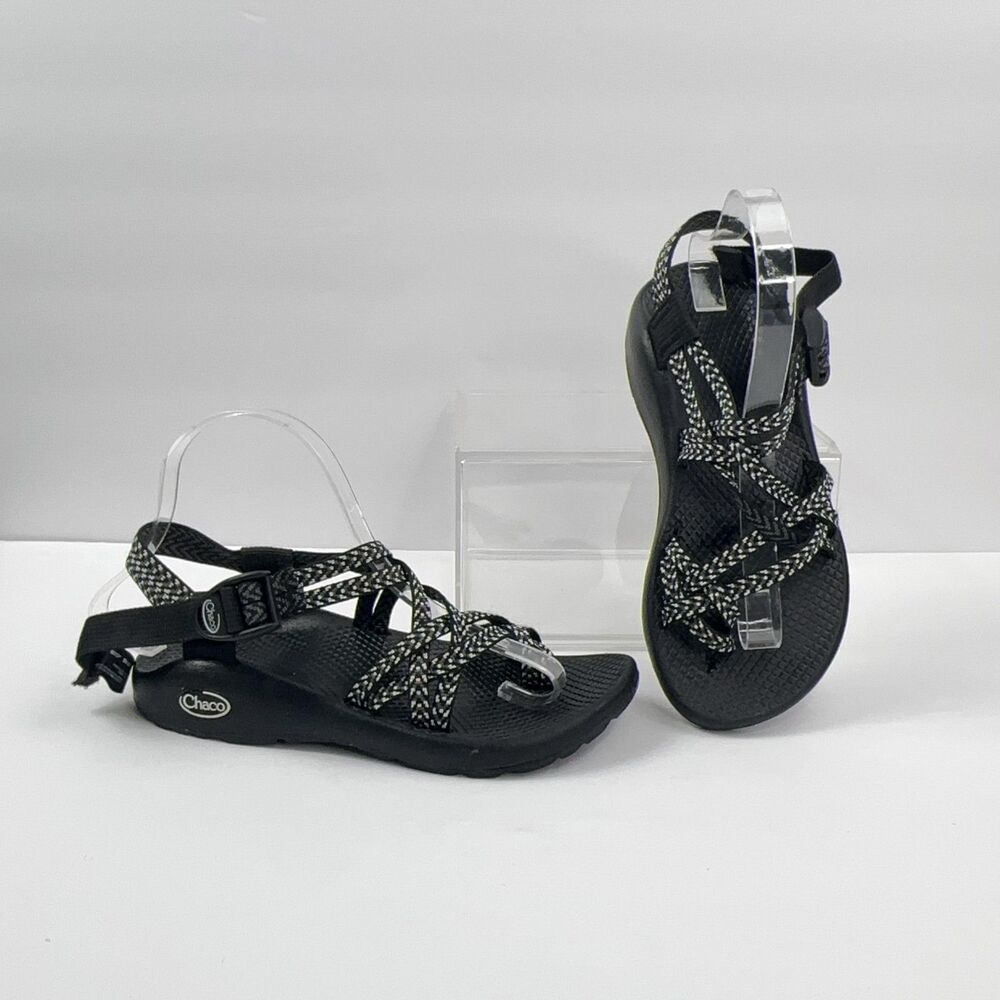 Chaco ZX2 Sandals Womens 6 Black White Strappy Sport Hiking Adjustable Shoes